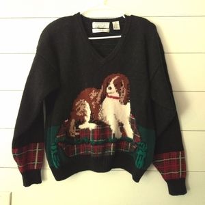 VTG Northern Isle Ugly Christmas Sweater Dog M